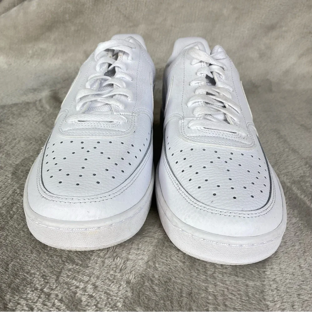 Nike Court Vision Next Nature Mens Sneakers Shoes 11 Triple White Leather NEW - Picture 5 of 10